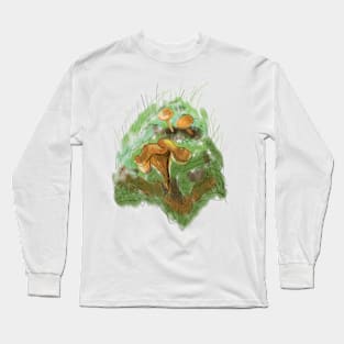 Forest Mushroom Illustration Long Sleeve T-Shirt